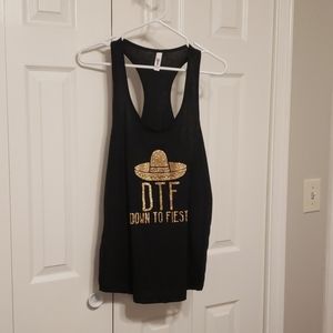 Dtf Gold Glitter Tank!